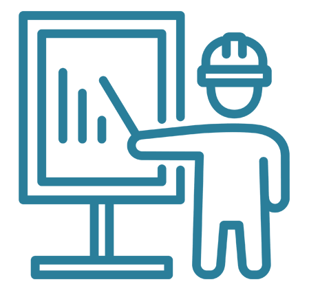 clipart of a contruction worker and chart